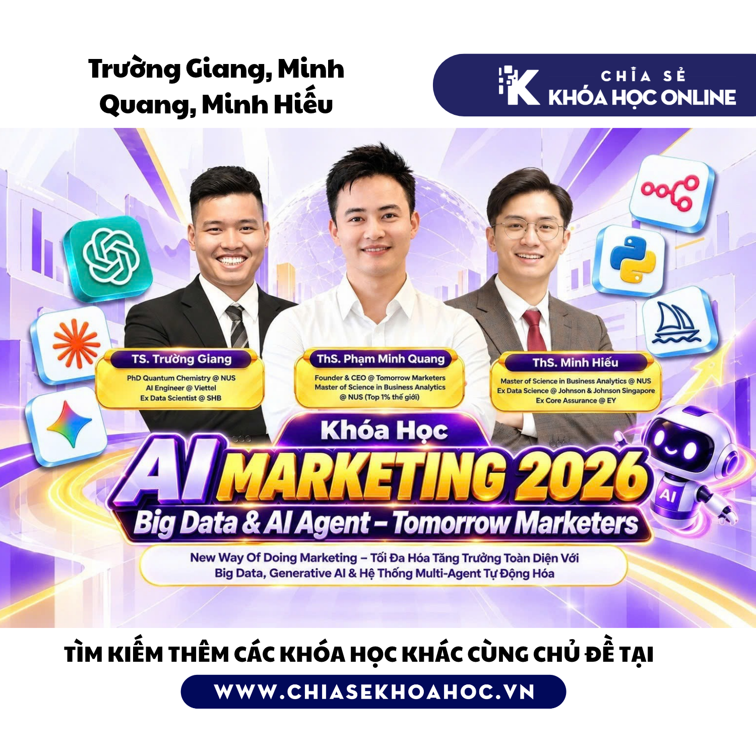 Khóa Học AI Marketing 2026 - Tối Đa Hóa Hiệu Quả Marketing Với Big Data Và AI Agent - TOMORROW MARKETERS